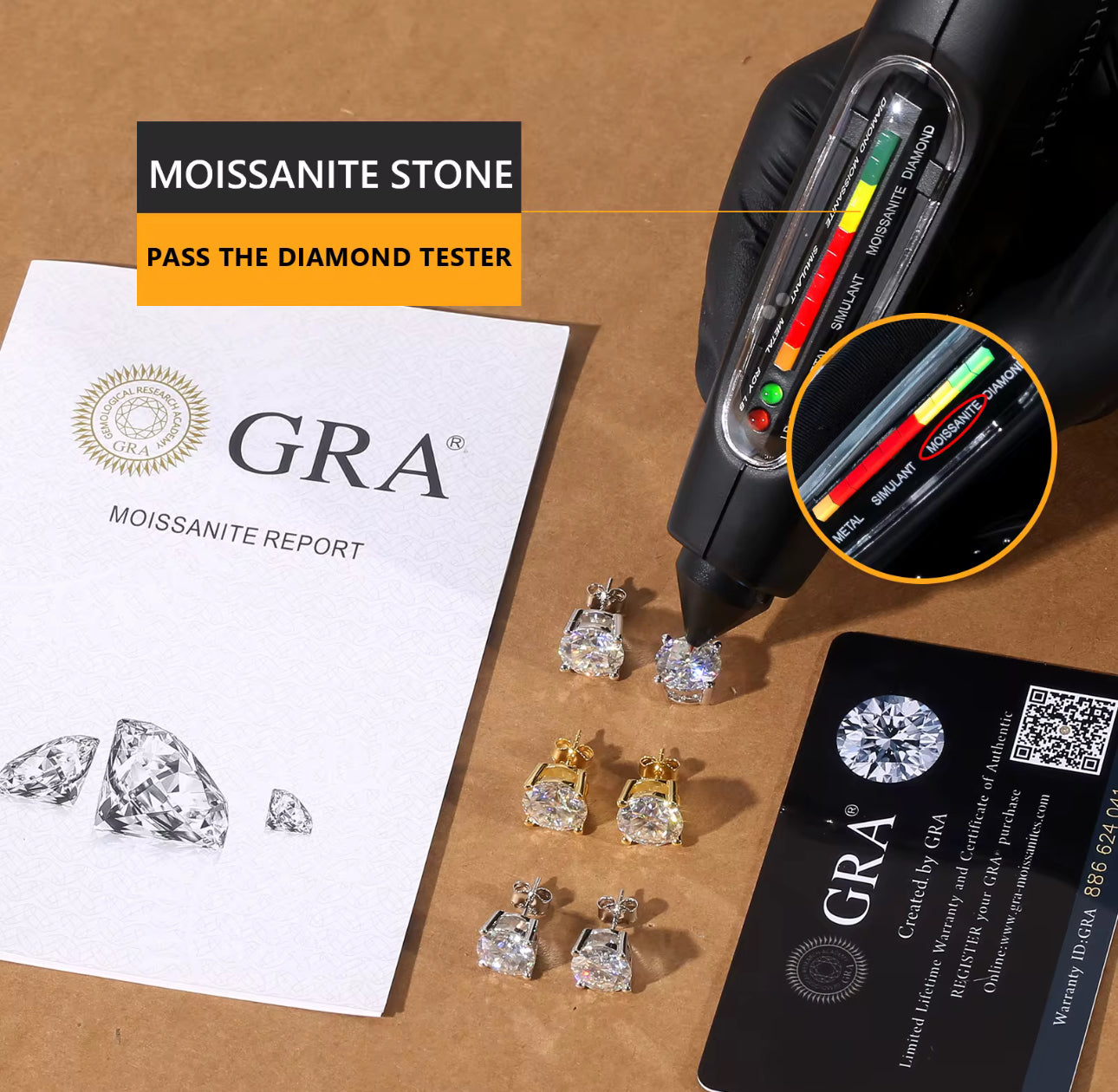4 mm Moissanite Diamond Earring Screw Back